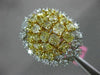 GIA LARGE 7.42CT WHITE & INTENSE YELLOW DIAMOND 18K 2 TONE GOLD 3D COCKTAIL RING