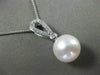 ESTATE .15CT DIAMOND 14K WHITE GOLD 3D SOUTH SEA PEARL ETOILE FLOATING PENDANT