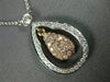 ESTATE .84CT WHITE & PINK DIAMOND 18KT WHITE & ROSE GOLD 3D TEAR DROP NECKLACE