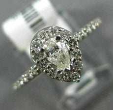 ESTATE .51CT ROUND & PEAR DIAMOND 14KT WHITE GOLD SEMI ETERNITY ENGAGEMENT RING