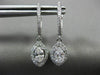 ESTATE .98CT ROUND & MARQUISE DIAMOND 14KT WHITE GOLD 3D HALO HANGING EARRINGS