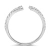 ESTATE .28CT DIAMOND 14KT WHITE GOLD 3D CLASSIC ROUND DOUBLE Y FUN RING