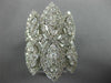 ESTATE LARGE 3.68CT DIAMOND 18KT WHITE GOLD 3D CLUSTER MARQUISE SHAPE LOVE RING