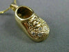 ESTATE .10CT DIAMOND 14KT YELLOW GOLD HANDCRAFTED UNISEX BABY SHOE PENDANT 21947