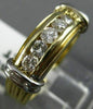 ESTATE WIDE .40CT DIAMOND 14K WHITE & YELLOW GOLD 5 STONE ANNIVERSARY RING #2155