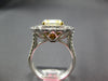 LARGE 5.57CT WHITE & FANCY YELLOW DIAMOND 18K 2 TONE GOLD FLOWER ENGAGEMENT RING