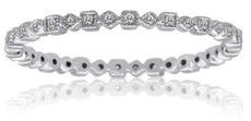 .08CT DIAMOND 18KT WHITE GOLD 2MM SQUARE GEOMETERICAL ETERNITY ANNIVERSARY RING