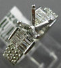 WIDE 1.04CT DIAMOND 18K WHITE GOLD ROUND & BAGUETTE 3D SEMI MOUNT ENGAGMENT RING