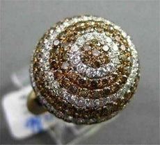 ESTATE LARGE 5.49CT MULTI COLOR & WHITE DIAMONDS 18KT ROSE GOLD FUN RING AMAZING