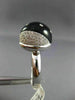 ESTATE .57CT DIAMOND & ONYX 14K WHITE GOLD 3D DOME MOON STAR ROMANTIC LOVE RING