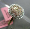 ESTATE LARGE .59CT DIAMOND 18KT WHITE & ROSE GOLD 3D PAVE CIRCULAR CLASSIC RING