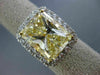 EXTRA LARGE 10.08CT WHITE & FANCY YELLOW DIAMOND 18K 2TONE GOLD ENGAGEMENT RING