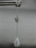 ESTATE 1.19CT DIAMOND 18K WHITE GOLD SOLITAIRE TEAR DROP FLOWER HANGING EARRINGS