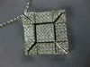 LARGE 1.75CT DIAMOND 14KT WHITE GOLD PRINCESS TWO IN ONE NECKLACE PENDANT #1584