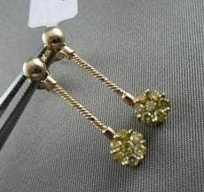 ESTATE ROUND .66CT FANCY YELLOW DIAMOND DROP 14KT YELLOW GOLD EARRINGS
