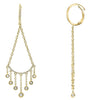 .34CT DIAMOND 14K YELLOW GOLD 3D ROUND CHANDELIER LEVERBACK FUN HANGING EARRINGS