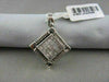 ESTATE LARGE 1.25CT PRINCESS DIAMOND 14KT WHITE GOLD 3D SQUARE INVISIBLE PENDANT