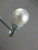 ESTATE DIAMOND 14MM SOUTH SEA PEARL 14KT WHITE GOLD FANCY COCKTAIL RING VS #2670