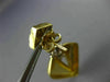 ANTIQUE LARGE .15CT DIAMOND 18KT 2 TONE GOLD TRIANGULAR HANGING EARRINGS #20582