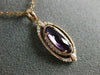 ESTATE 1.15CT DIAMOND & AAA AMETHYST 14KT ROSE GOLD 3D OVAL FILIGREE PENDANT