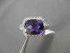 ESTATE WIDE 4.84CTW DIAMOND & AAA AMETHYST 14KT WHITE GOLD HALO EXTRA FACET RING
