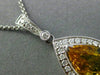 ESTATE 4.48CT DIAMOND & AAA YELLOW SAPPHIRE 14K WHITE GOLD PEAR SHAPE NECKLACE