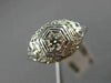 ANTIQUE .15CT DIAMOND 14KT WHITE GOLD 3D CLASSIC FILIGREE ENGAGEMENT RING #19970
