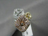 ESTATE MASSIVE TRI FLOWER 18KT WHITE YELLOW & ROSE 1.58CT DIAMOND RING BEAUTIFUL