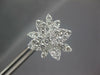 LARGE 3.42CT DIAMOND 18KT WHITE GOLD ROUND MULTI LEAF FLOWER INVISIBLE EARRINGS