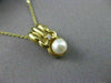 ESTATE .02CT DIAMOND & AAA PEARL 14KT YELLOW GOLD DROP PENDANT W/ CHAIN #22172