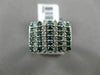WIDE 1.45CT WHITE & BLUE DIAMOND 14KT WHITE GOLD 3D MULTI ROW ANNIVERSARY RING