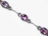 WIDE 8.30CT DIAMOND & AAA AMTEHYST 14K WHITE GOLD OVAL & ROUND TENNIS BRACELET