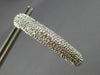 ESTATE LARGE WIDE 6.0CT DIAMOND 14K WHITE GOLD 3D DOUBLE MULTI ROW HOOP EARRINGS