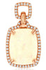 3.57CT DIAMOND & AAA OPAL 14KT ROSE GOLD 3D CUSHION & ROUND RECTANGULAR PENDANT