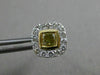 ESTATE 1.30CT WHITE & FANCY YELLOW DIAMOND 18KT TWO TONE GOLD CLASSIC HALO STUD