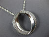 ESTATE LARGE .71CT DIAMOND 18KT WHITE GOLD 3D 2 ROW CIRCLE OF LIFE FUN PENDANT