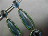 ESTATE LARGE 26.85CT DIAMOND TSAVORITE & TOPAZ 14KT ROSE & BLACK GOLD EARRINGS