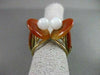 ANTIQUE WIDE 14KT YELLOW GOLD ONYX & WHITE QUARTZ DOUBLE EYE LUCKY RING #22336