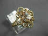 ESTATE WIDE .89CT DIAMOND & AAA MORGANITE 14KT ROSE GOLD 3D FLOWER LOVE RING