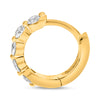.49CT DIAMOND 14KT YELLOW GOLD 5 STONE SHARED PRONG HUGGIE HOOP HANGING EARRINGS