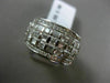 ESTATE WIDE 1.55CT ROUND BAGUETTE DIAMOND 14KT WHITE GOLD MULTI ROW WEDDING RING