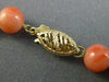 ANTIQUE LONG 14KT YELLOW GOLD BEAD 3D AAA PINK CORAL FILIGREE NECKLACE #25473
