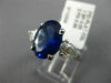 ESTATE LARGE EGL 5.03CT DIAMOND & AAA SAPPHIRE PLATINUM 3 STONE ENGAGEMENT RING