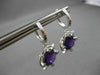 ESTATE LARGE 7.20CTW DIAMOND & AMETHYST 14KT WHITE GOLD ETOLIE HANGING EARRINGS