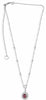 ESTATE 1.19CT DIAMOND & AAA RUBY 18KT WHITE GOLD 3D OVAL LARIAT LOVE NECKLACE