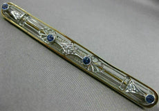 ANTIQUE LARGE .22CT OLD MINE DIAMOND & SAPPHIRE 14KT 2 TONE GOLD FILIGREE BROOCH