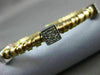 ESTATE .30CT DIAMOND 14KT TWO TONE GOLD 3D SQUARE FLEXIBLE ROPE BANGLE BRACELET