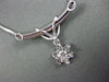 ESTATE .10CT DIAMOND PLATINUM SOLITAIRE DROP FLOWER NECKLACE BEAUTIFUL!! #9487