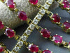ESTATE WIDE 26.91CT DIAMOND & RUBY 14KT YELLOW GOLD 3D MULTI ROW TENNIS BRACELET