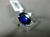3.07CT TRILLION DIAMOND & OVAL SAPPHIRE 18KT WHITE GOLD 3 STONE ENGAGEMENT RING